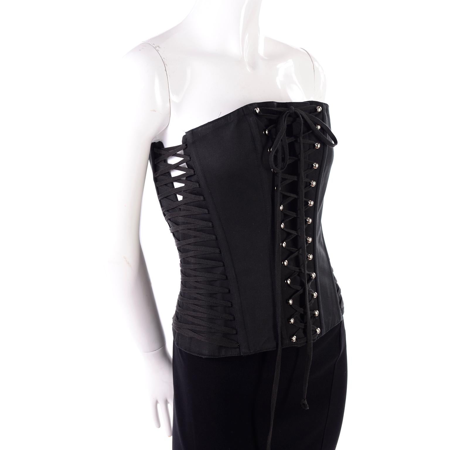 Dolce & Gabbana 2 Piece Dress With Black Corset Style Bustier & Pencil Skirt (Schwarz)