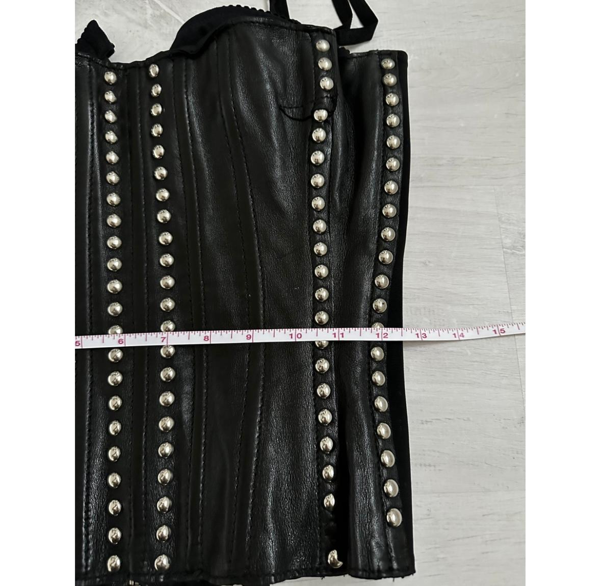 Dolce Gabbana 2000 leather studded corset  For Sale 6