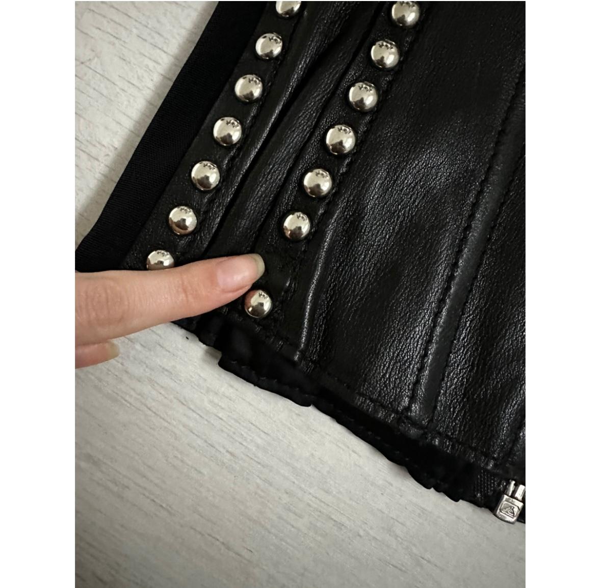 Dolce Gabbana 2000 leather studded corset  For Sale 2