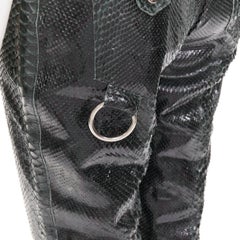 DOLCE GABBANA 2000 Vintage snake leather low rise flared bondage pants IT38 XS