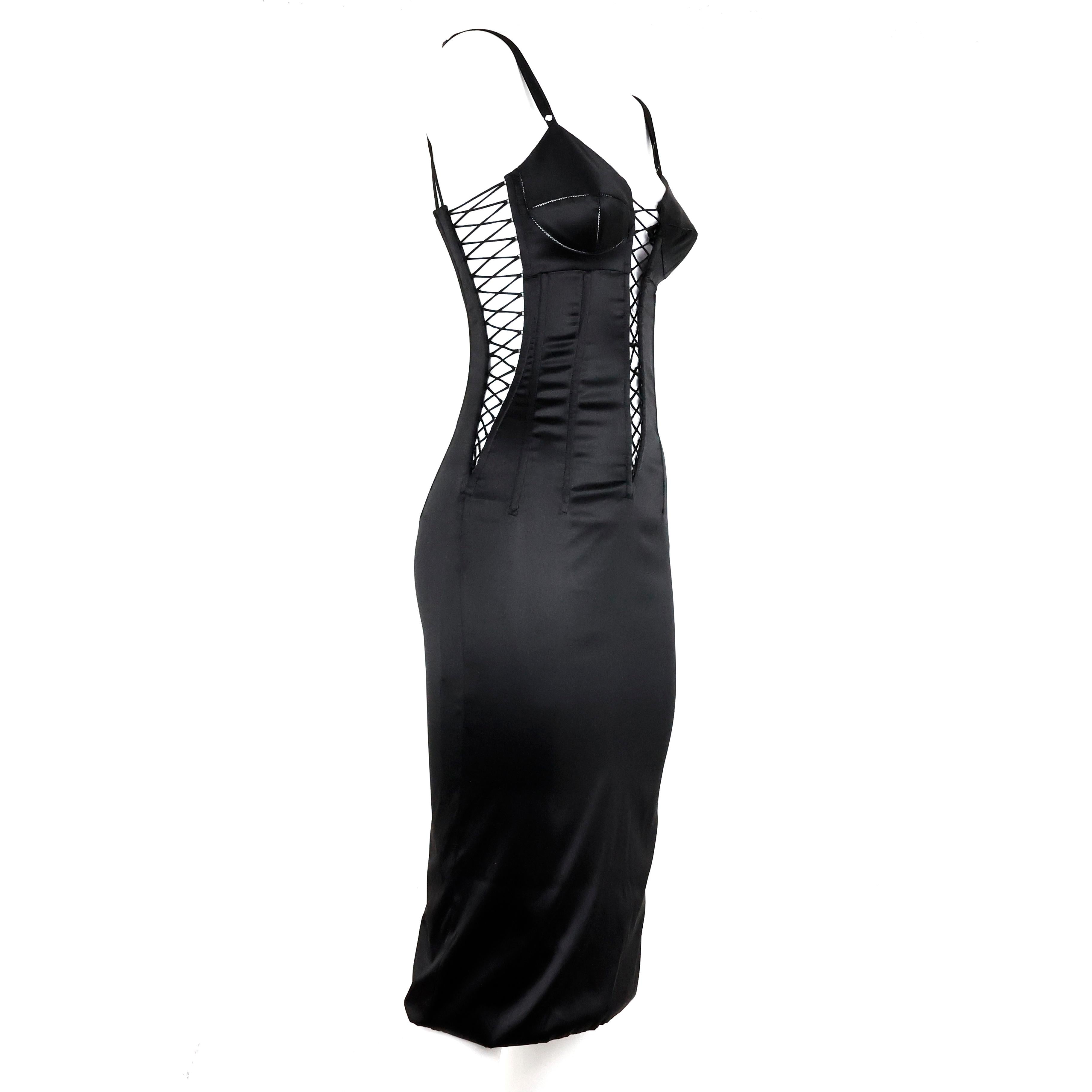 Women's Dolce & Gabbana 2000s black silk corset Dress