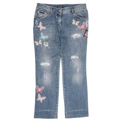 Dolce & Gabbana 2000s Butterly Embroidered Jeans size 48