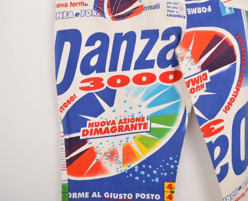 Women's or Men's DOLCE & GABBANA Y2K 2000's 'DANZA 3000' PATTERNED PRINTED FLARED TROUSERS JEANS