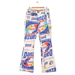 DOLCE & GABBANA Y2K 2000's 'DANZA 3000' PATTERNED PRINTED FLARED TROUSERS JEANS