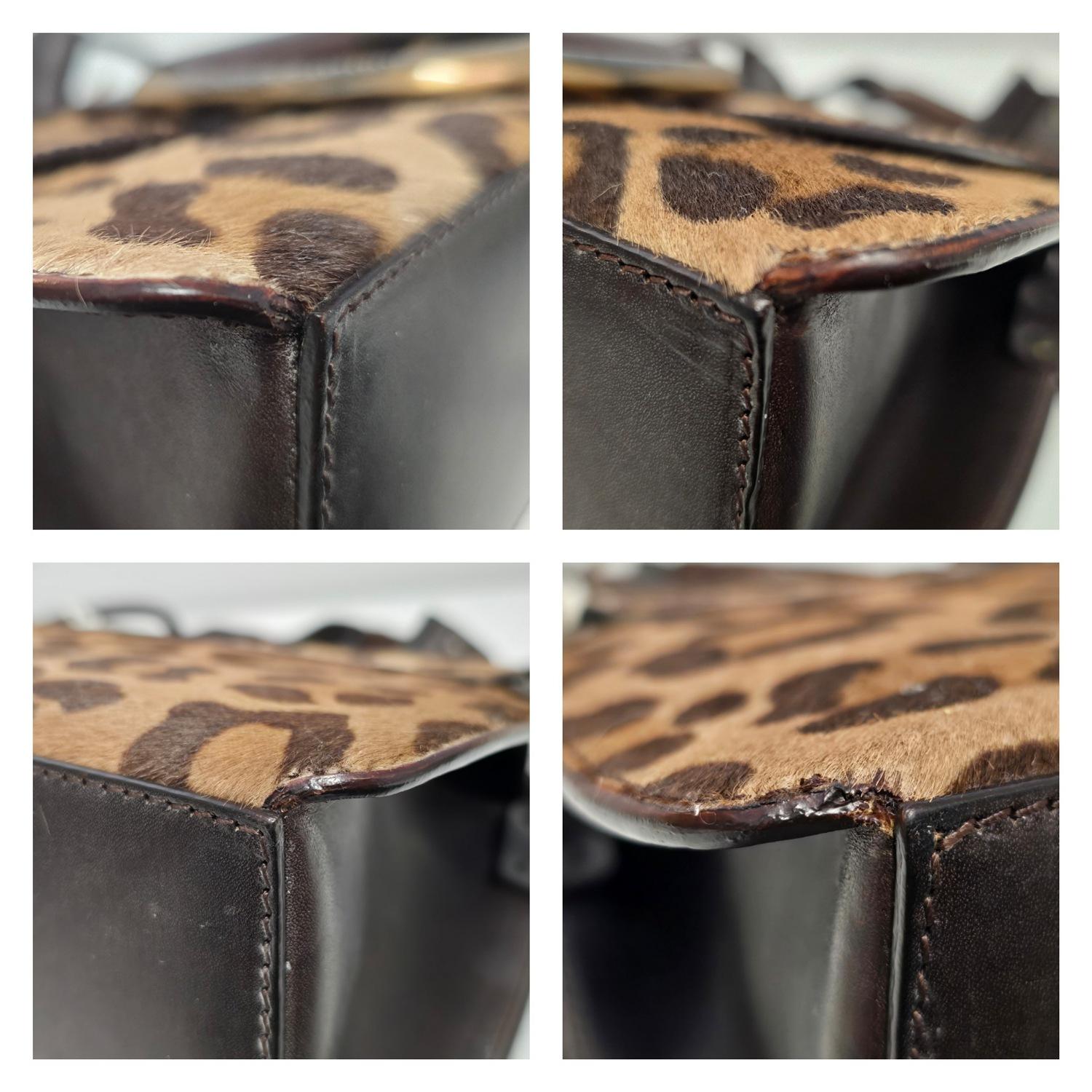 Dolce & Gabbana 2000s Leopard Print Pony Hair Shoulder Bag in vendita 5