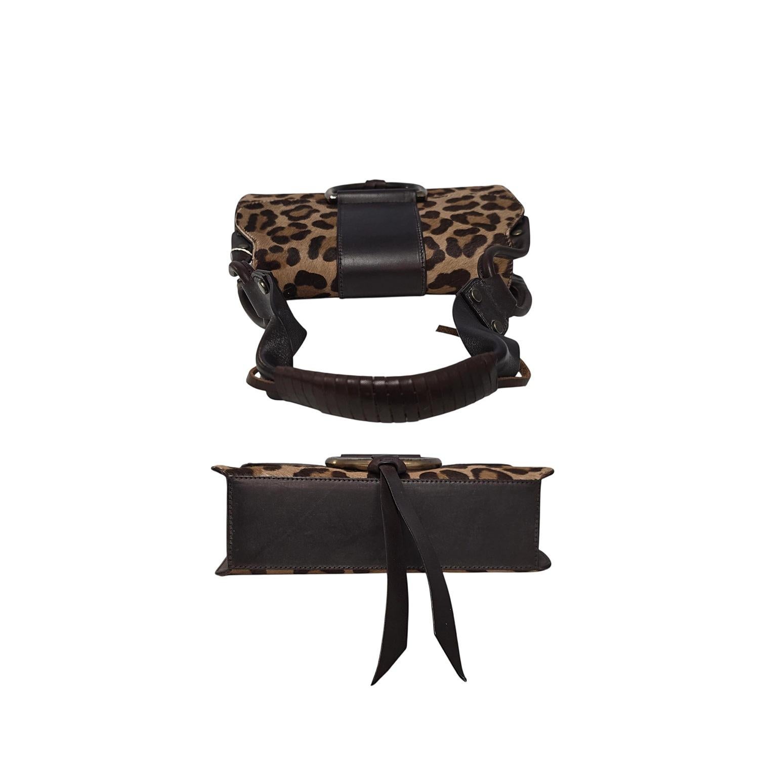 Dolce & Gabbana 2000s Leopard Print Pony Hair Shoulder Bag in vendita 1