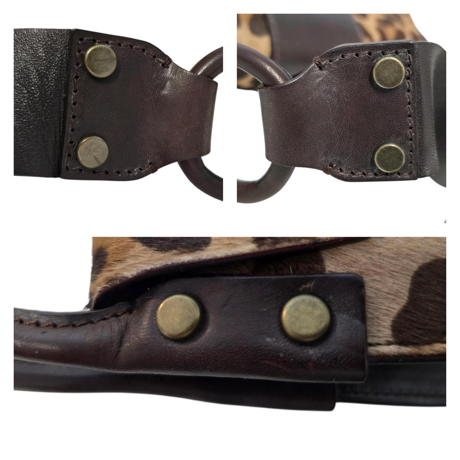 Dolce & Gabbana 2000s Leopard Print Pony Hair Shoulder Bag in vendita 4