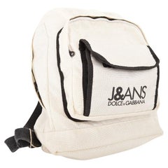 DOLCE & GABBANA - BACKPACK RUCKSACK OFF WHITE NYLON CANvas des années 2000