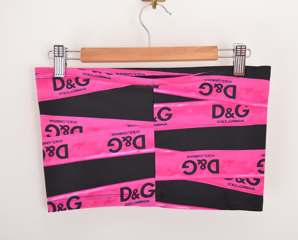 Pink DOLCE & GABBANA 2000's PINK 'D&G' TAPE BOOB TUBE CROP TOP For Sale