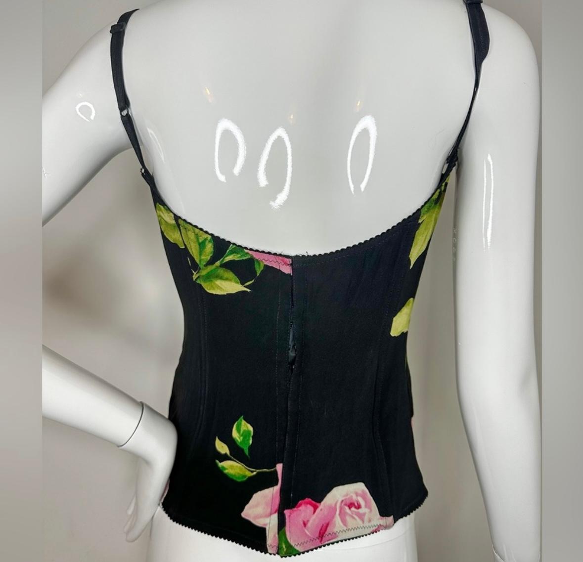 Women's Dolce Gabbana 2000’s silk floral bustier top For Sale