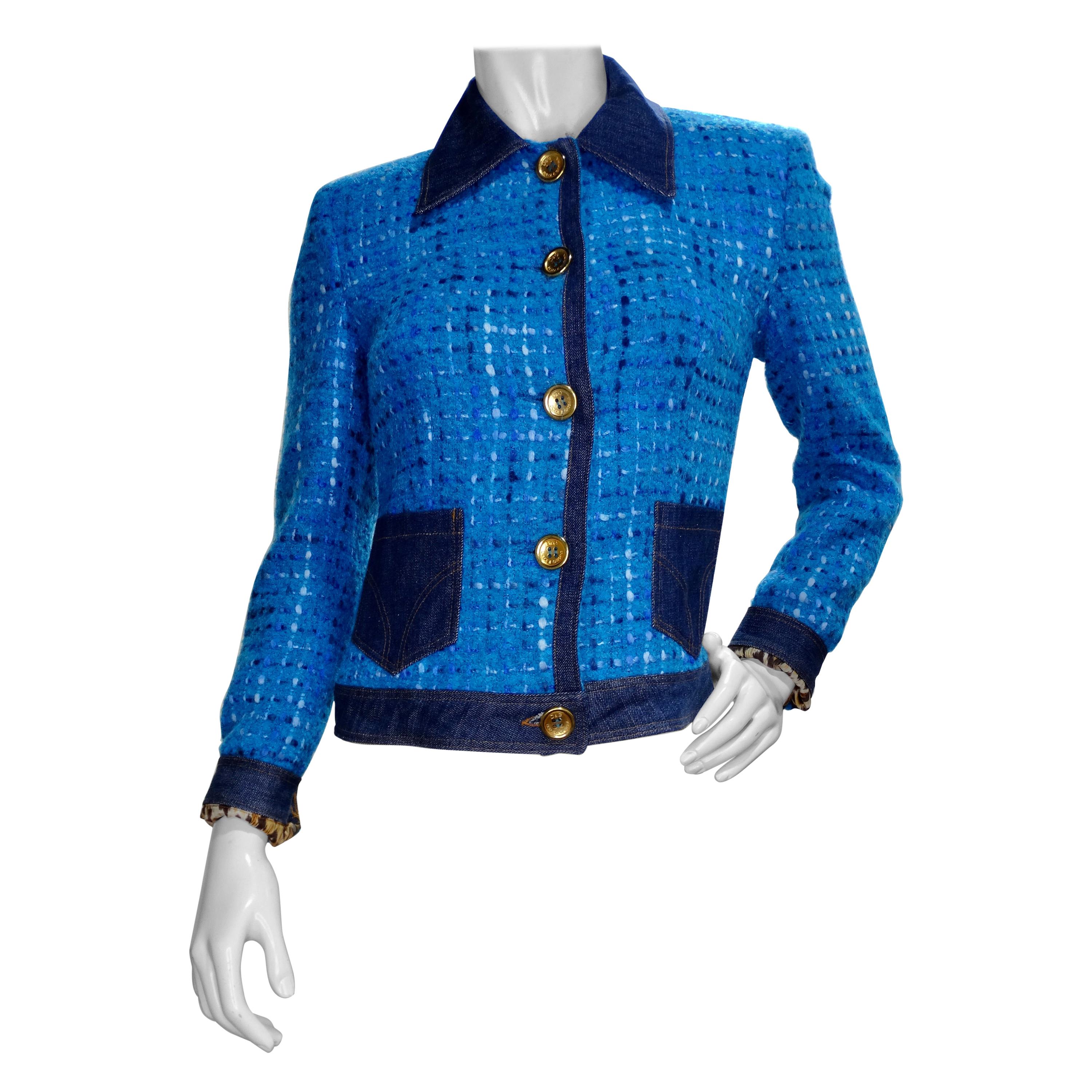 Dolce & Gabbana 2000s Tweed Denim Jacket 
