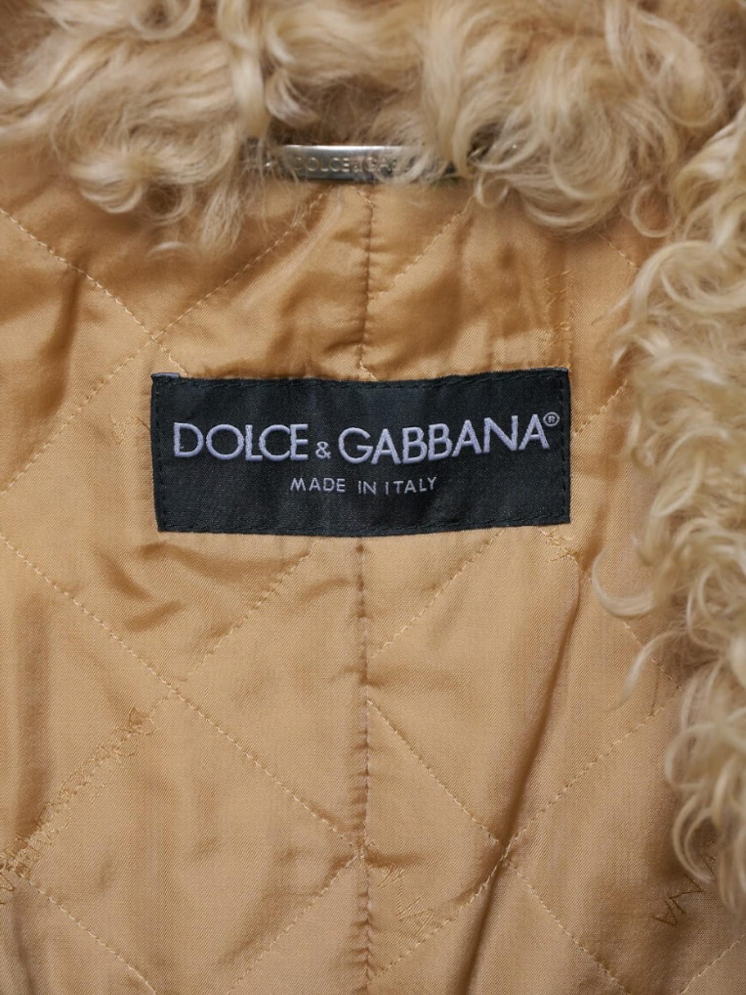 Brown Dolce & Gabbana 2001 FW Poodle shearling Jacket
