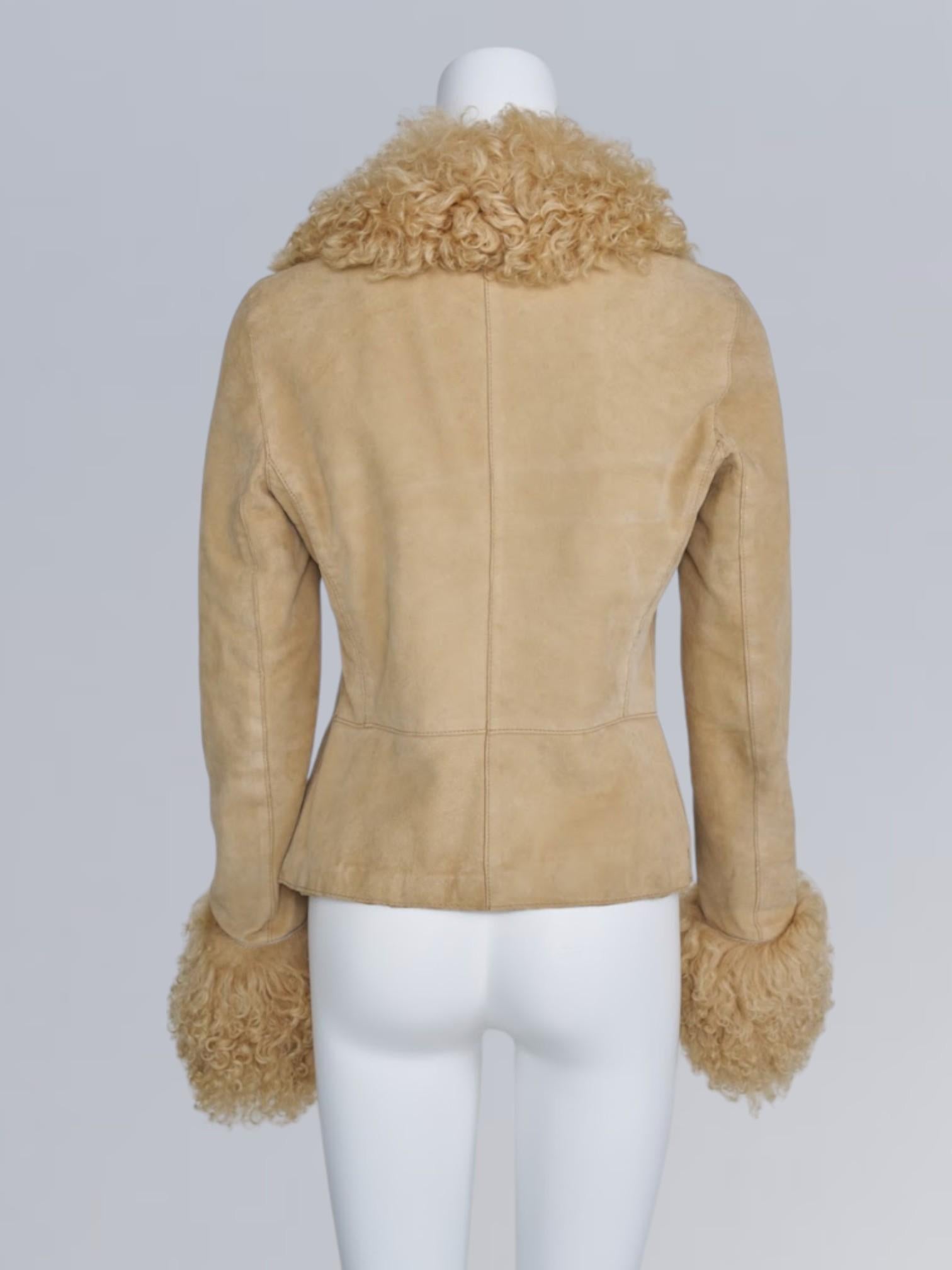 Dolce & Gabbana 2001 FW Poodle shearling Jacket In Good Condition In Hong Kong, HK