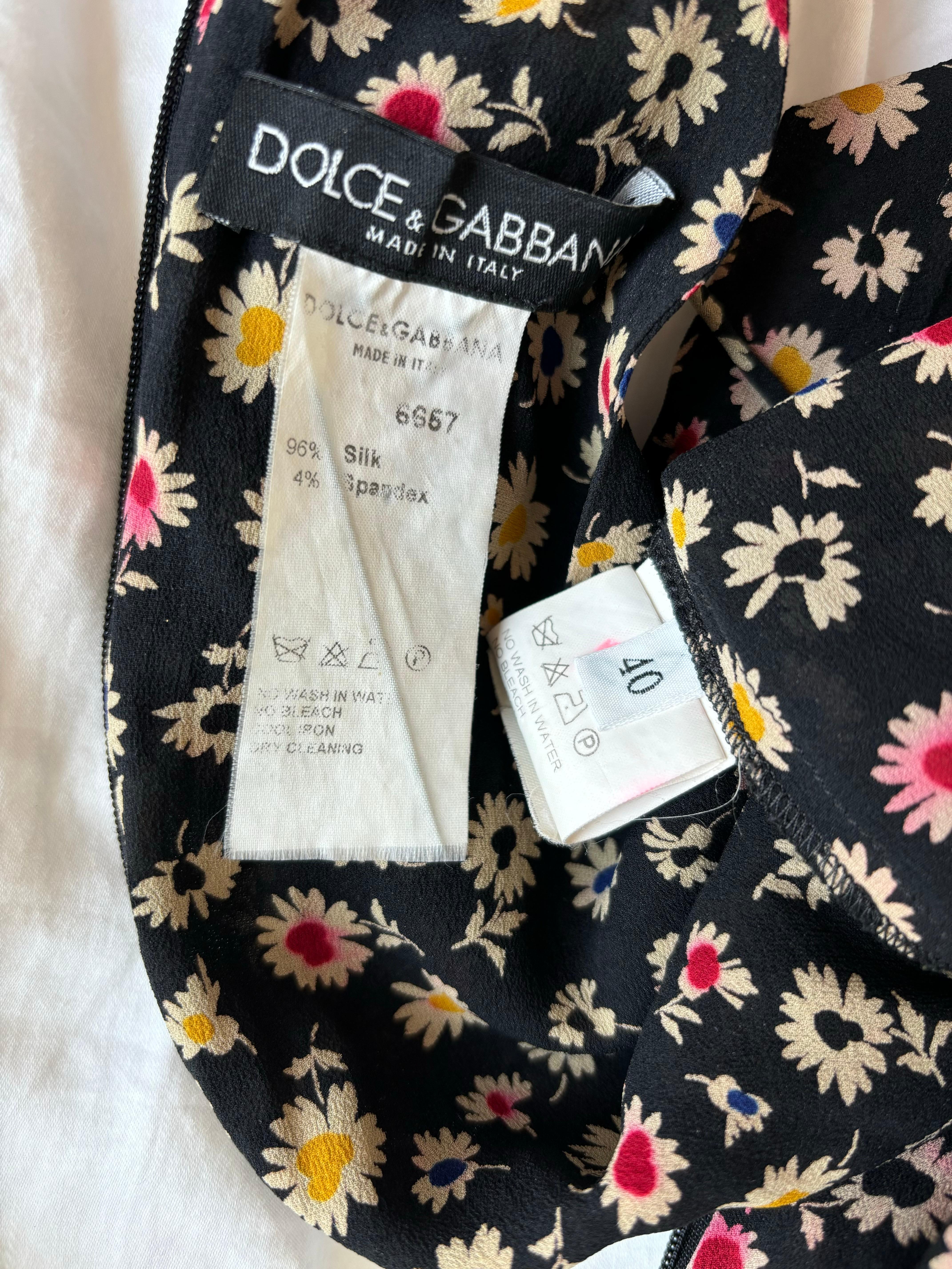 DOLCE & GABBANA 2001 Vintage Silk Floral Choker Dress 1