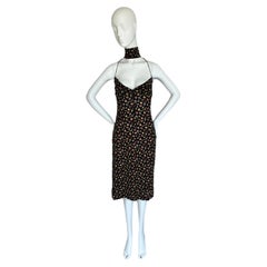 DOLCE & GABBANA 2001 Vintage Silk Floral Choker Dress