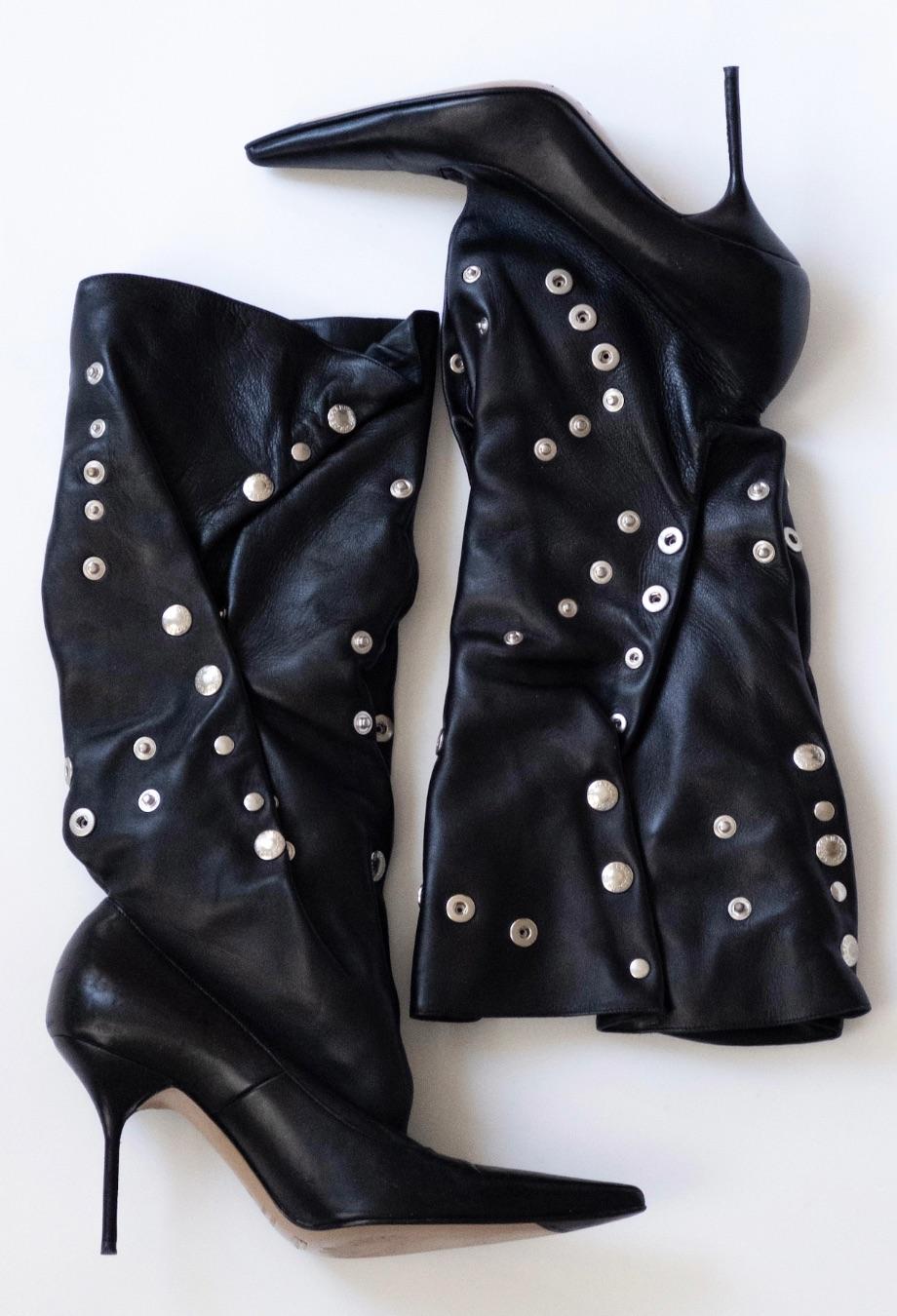 Dolce & Gabbana 2003 AD Campaign Rare Knee Boots Gisele Bündchen For Sale 1