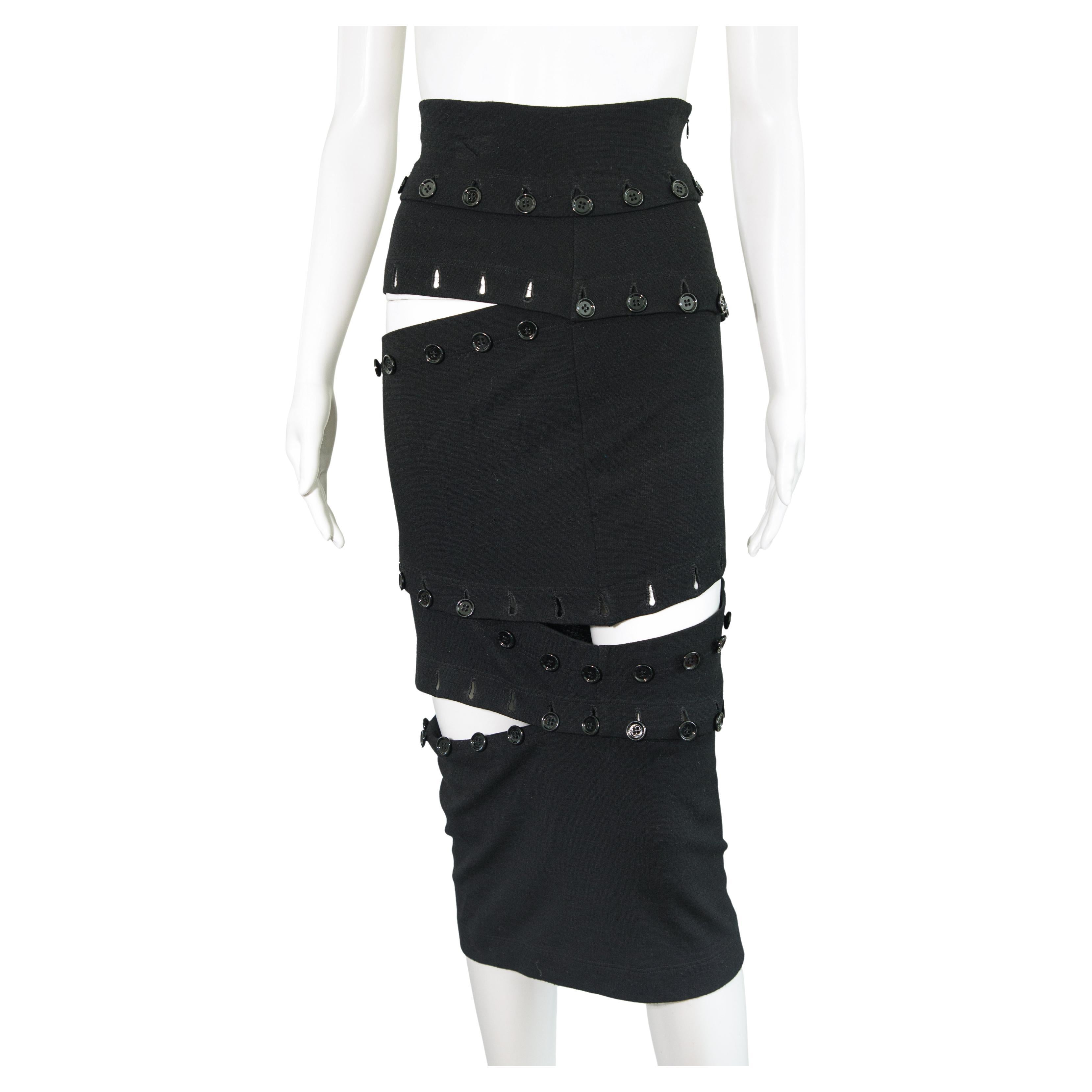 Dolce & Gabbana 2003 Cabrio-Paneel-Knopf-Rock Größe 38 im Angebot