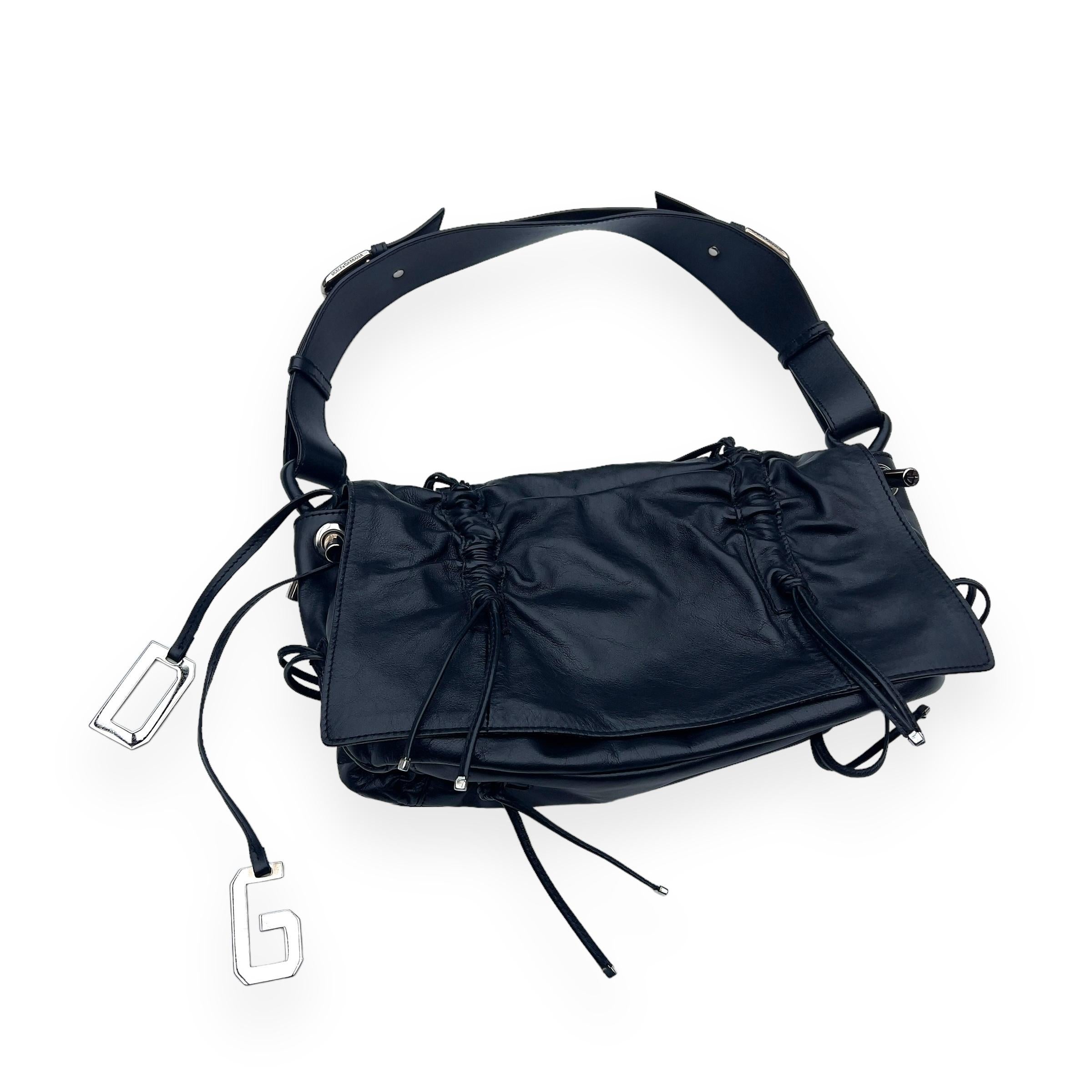 Dolce & Gabbana 2003 F/W leather ruffle bag In Good Condition For Sale In CAPELLE AAN DEN IJSSEL, ZH