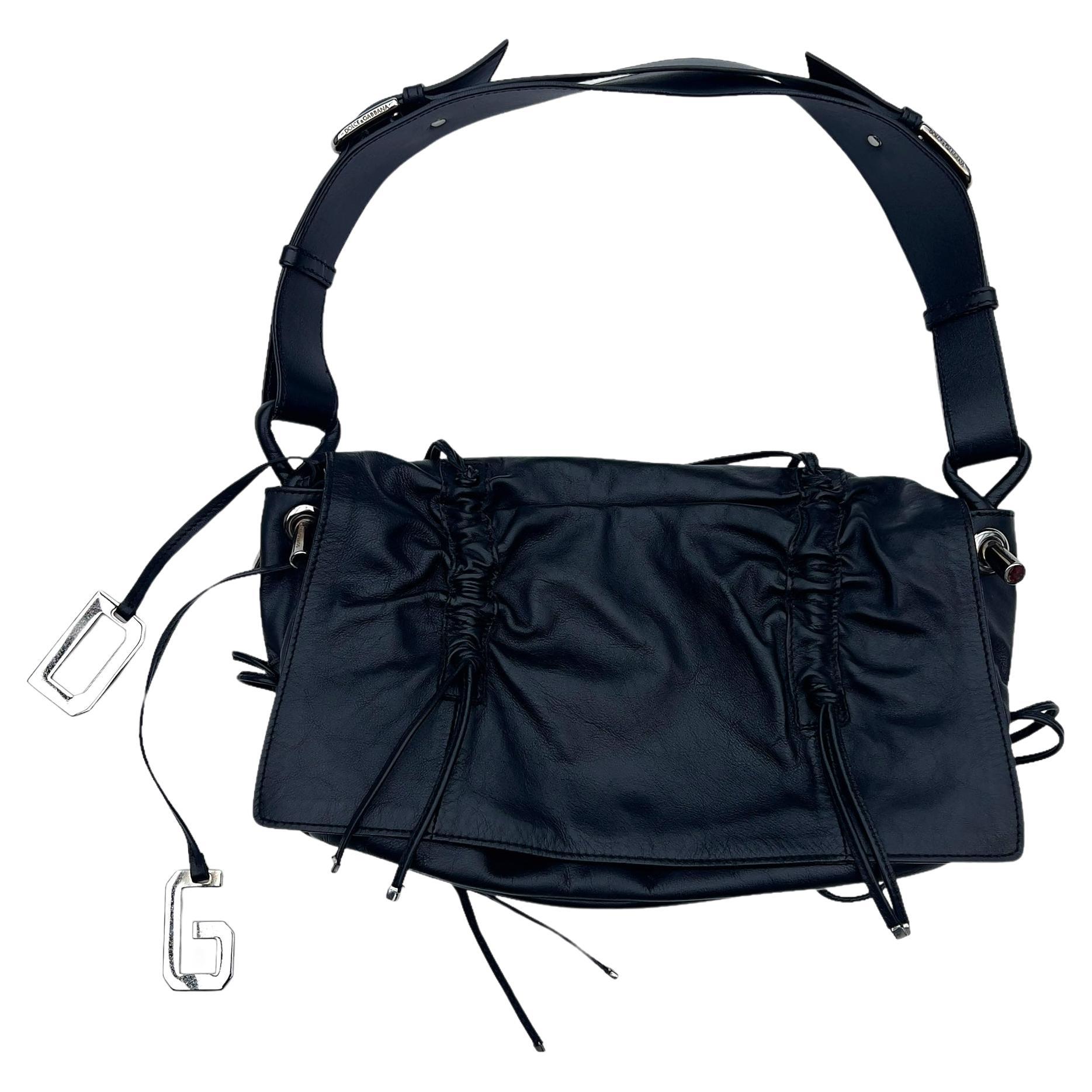 Dolce & Gabbana 2003 F/W leather ruffle bag For Sale