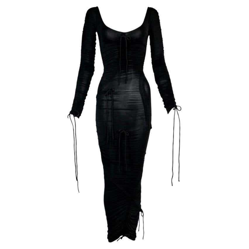 D&G by Dolce and Gabbana Black Sheer Silk Cocktail Dress For Sale at ...