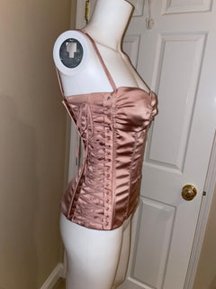 DOLCE & GABBANA 2003 sex collection hard boned lace up pink corset