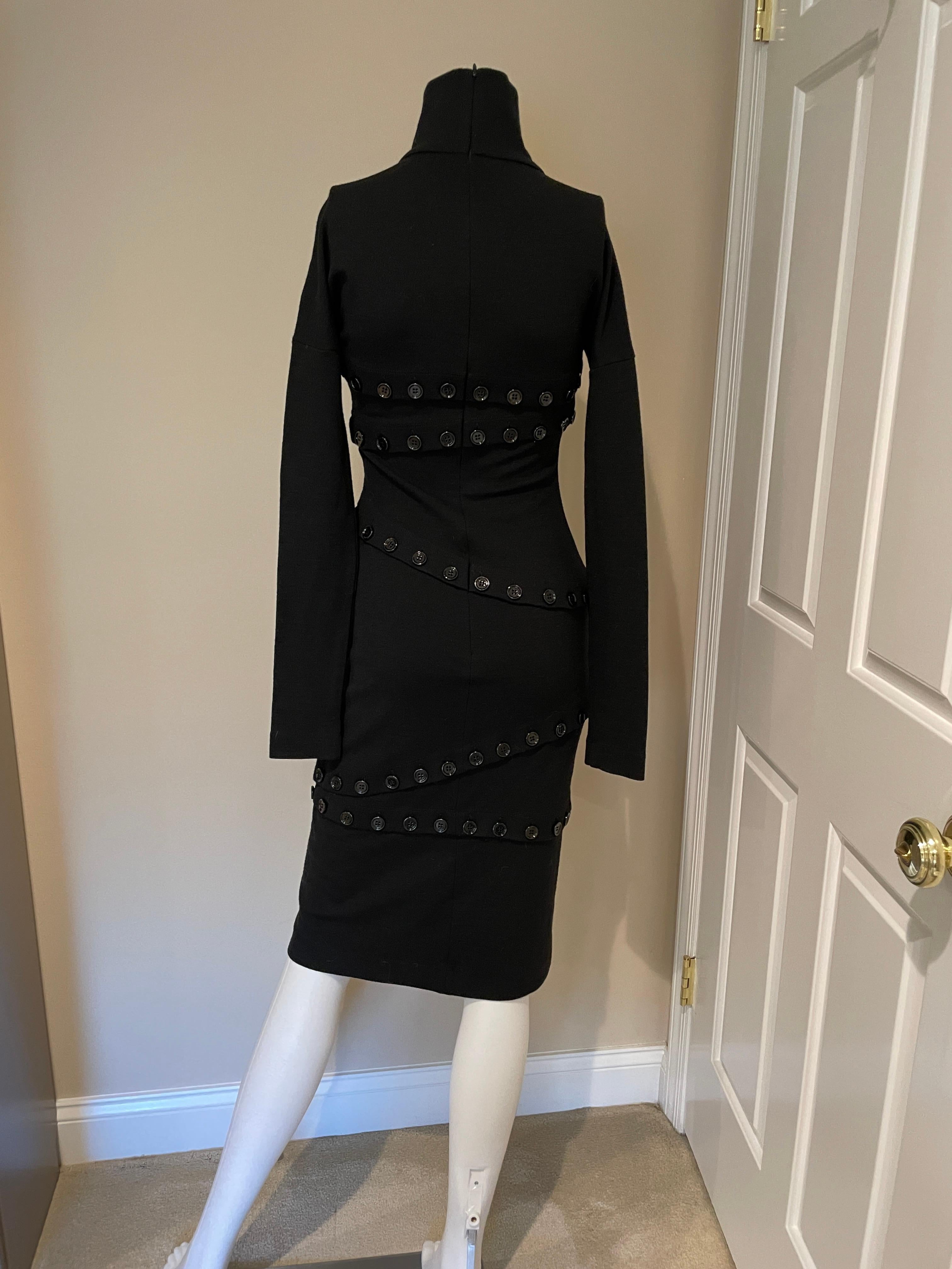 Women's DOLCE & GABBANA 2003 vintage runway black button dress