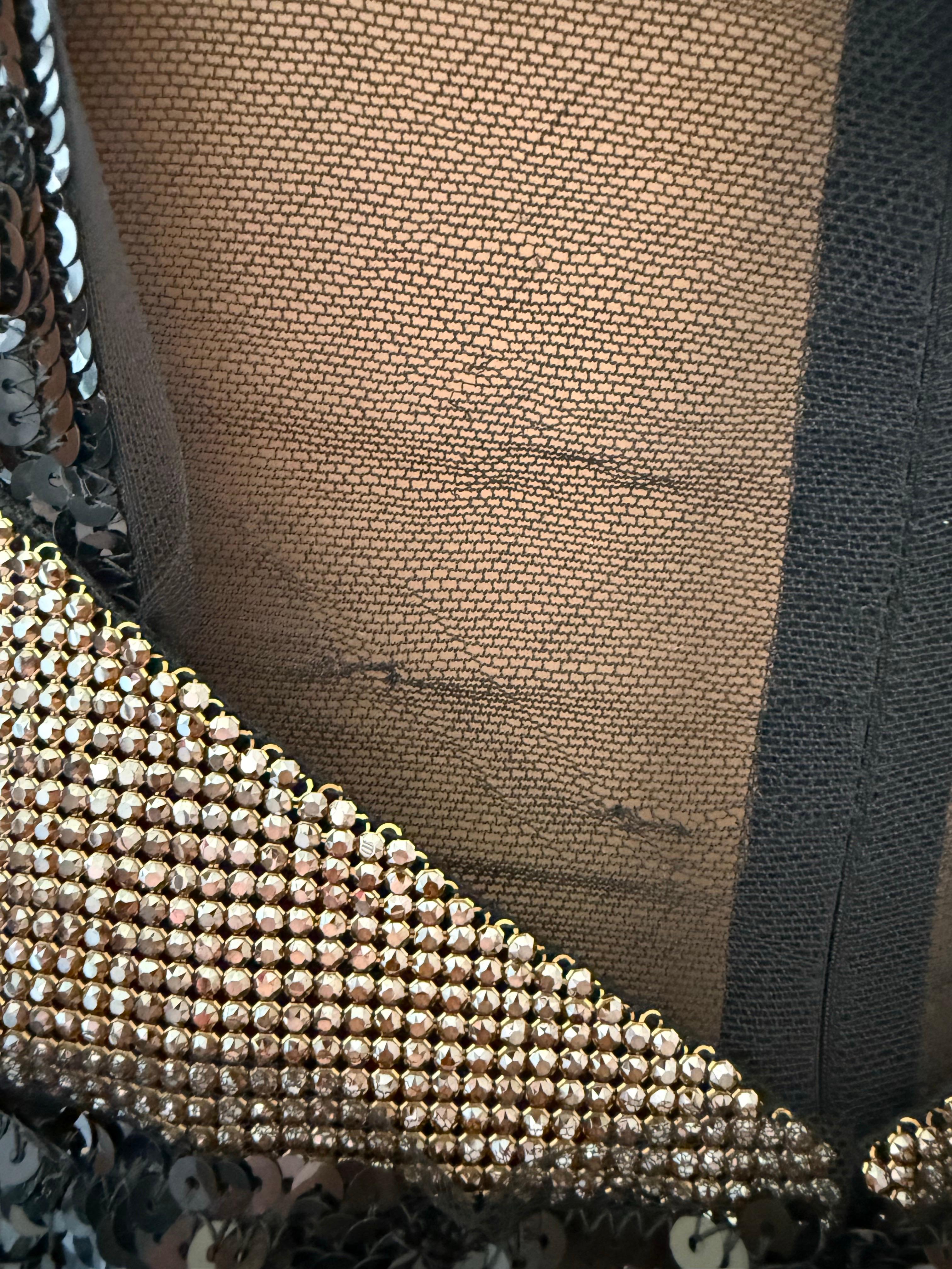 Dolce & Gabbana 2004 Unworn Metal Mesh Chainmail Sheer Lace Evening Dress Gown For Sale 14