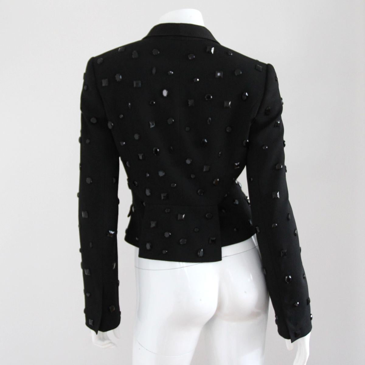 DOLCE & GABBANA 2005 Black Blazer / Jacket With Allover Applications In Excellent Condition In Arnsberg, NW