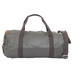DOLCE GABBANA 2005 distressed textured leather canvas strap duffel travel bag