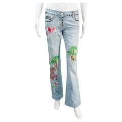 Dolce & Gabbana 2005 Honolulu Embroidered Jeans size 38 Dolce & Gabbana 2005 Honolulu Embroidered Jeans size 38