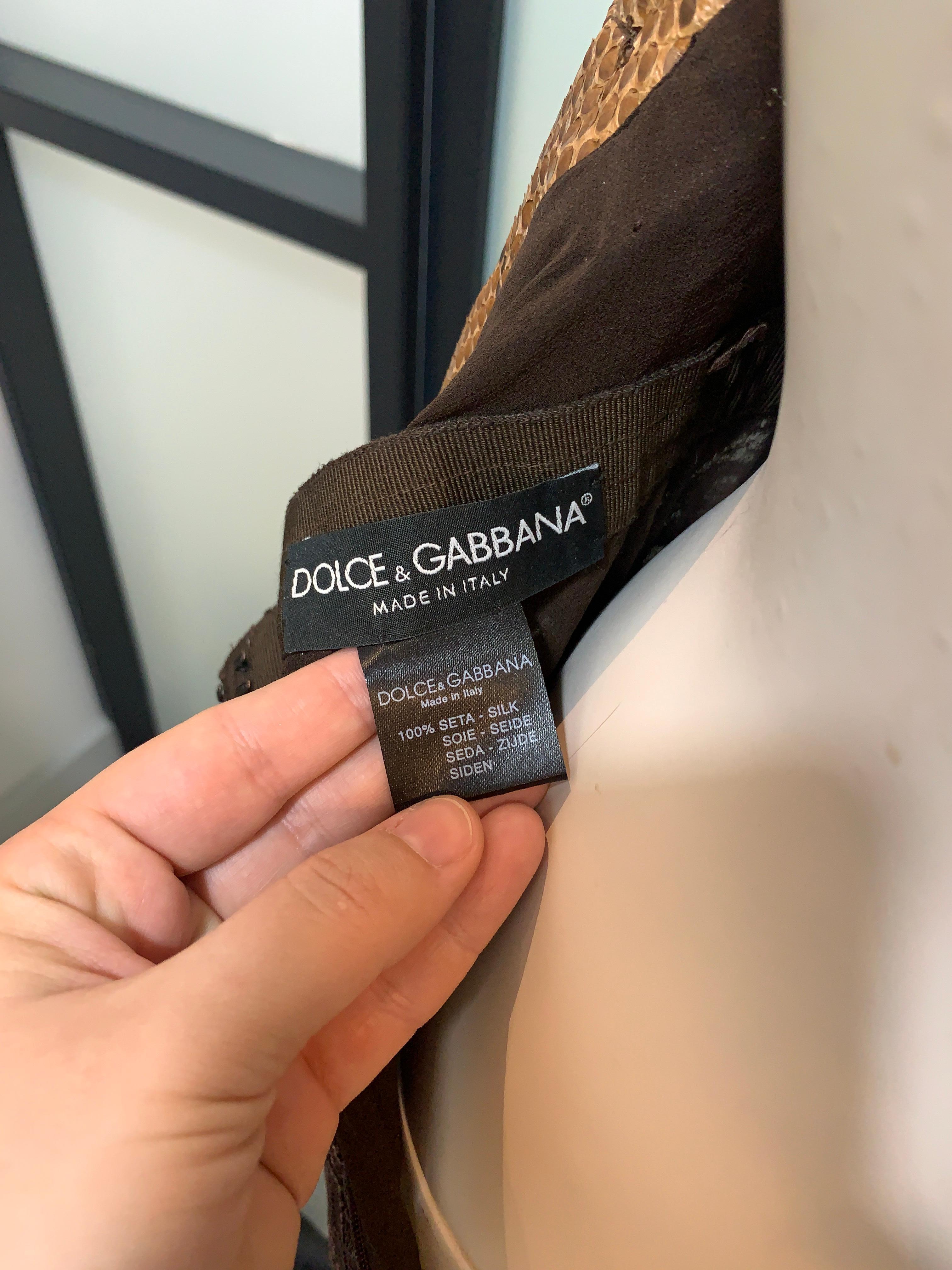 Dolce & Gabbana 2005 S/S Runway Silk Dress Special Piece For Sale 12