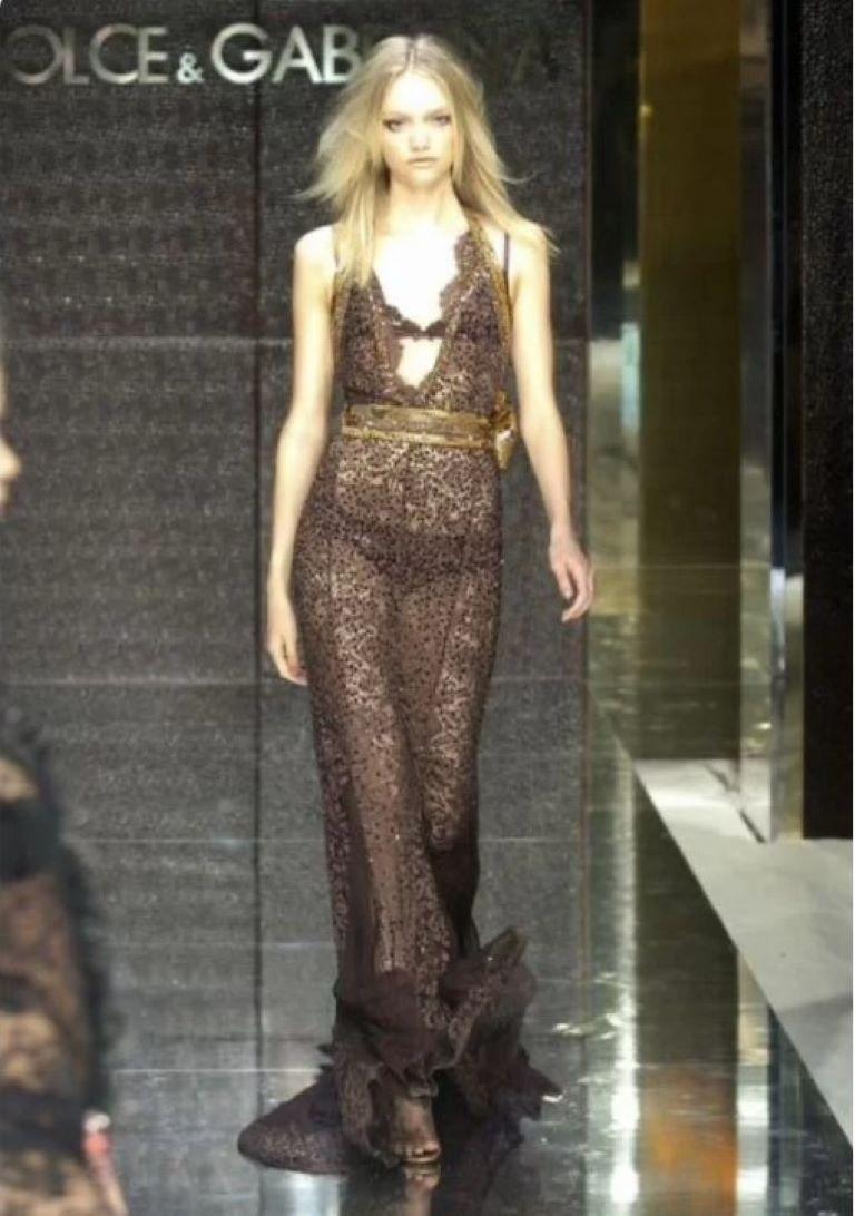 Dolce and Gabbana 2005 S/S Runway Silk Dress Special Piece For
