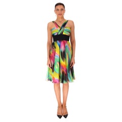 Dolce & Gabbana 2008 Runway Collection Tie-Die Silk Chiffon Fit & Flare Dress