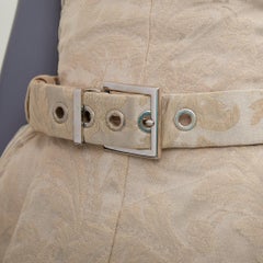 DOLCE GABBANA 2008 Laufsteg-Baumwoll-Barocco-Jacquard-Tüllkleid mit Gürtel