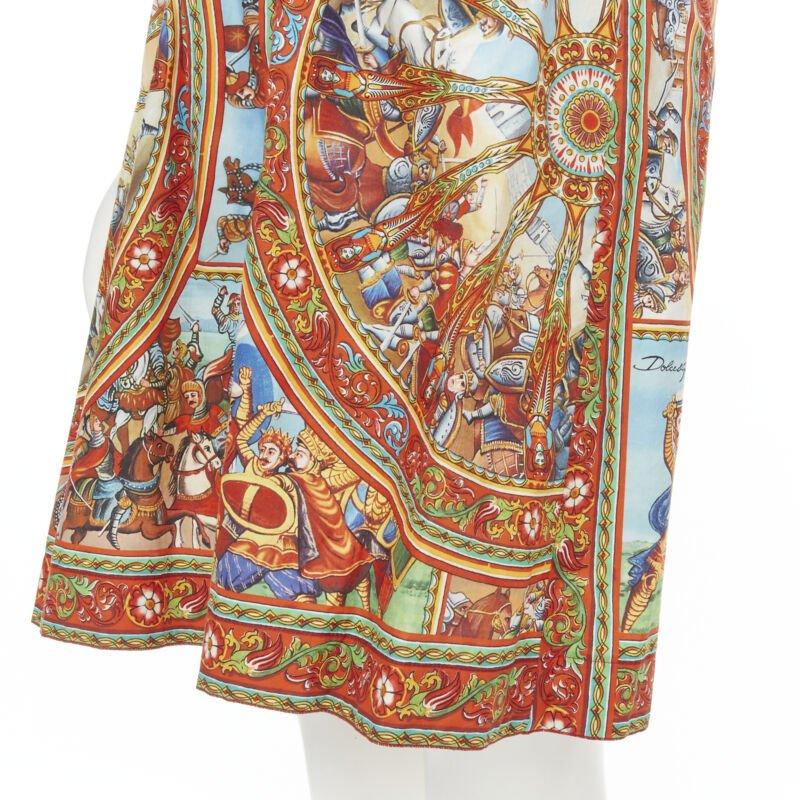DOLCE GABBANA 2013 red Carretto print cotton button front dress IT36 XS 5