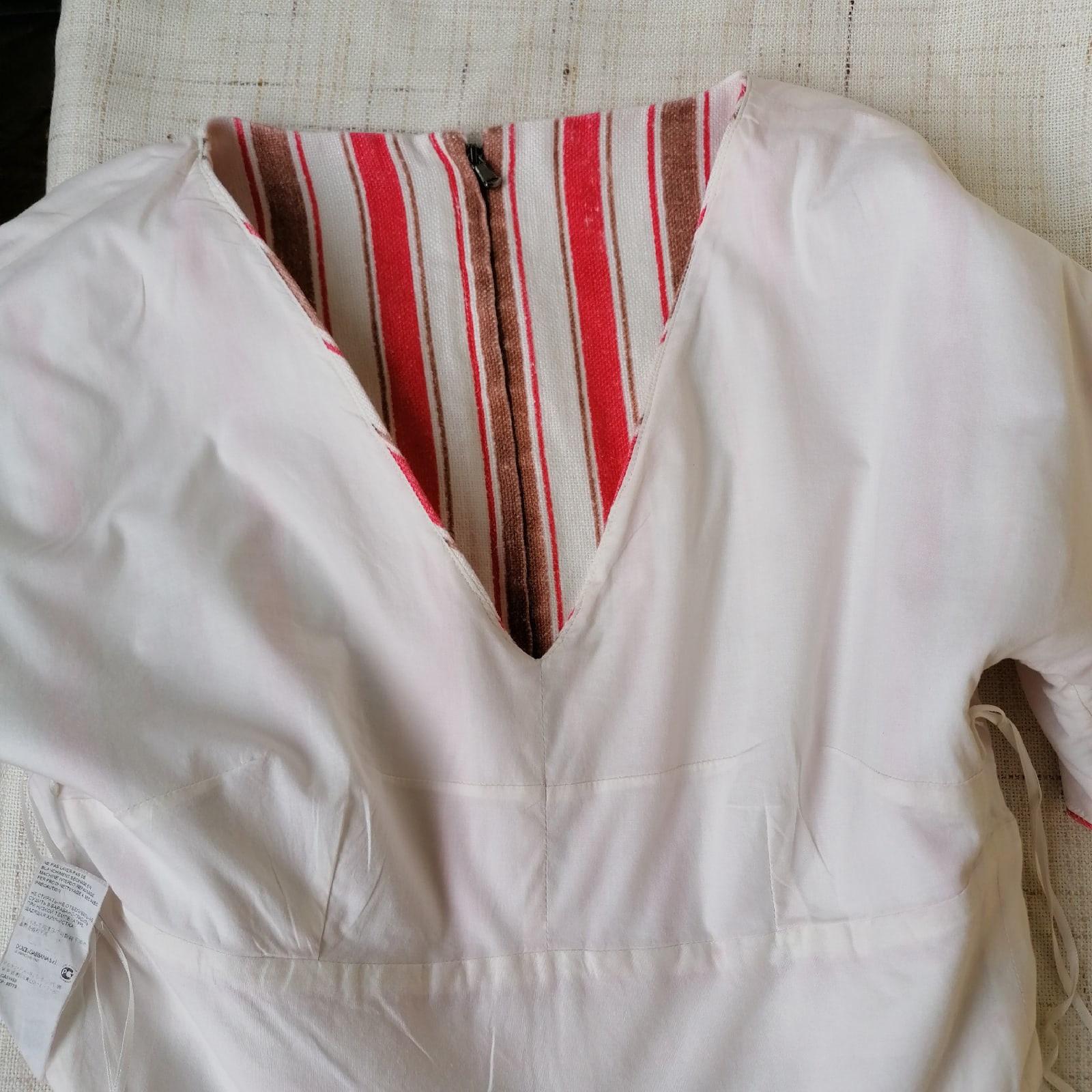 Dolce & Gabbana 2013 SS RTW Sicilia linen Striped dress IT 42 rare D&G runway For Sale 13