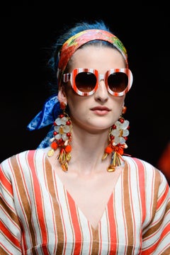 Dolce & Gabbana 2013 SS RTW Sicilia linen Striped dress IT 42 rare D&G runway