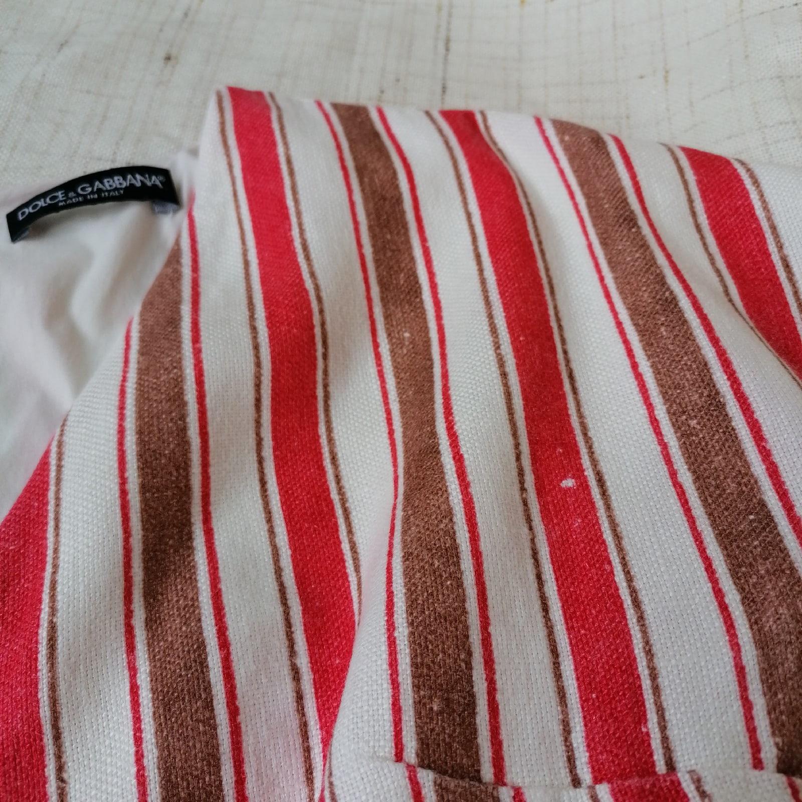 Dolce & Gabbana 2013 SS RTW Sicilia linen Striped dress IT 42 rare D&G runway For Sale 15