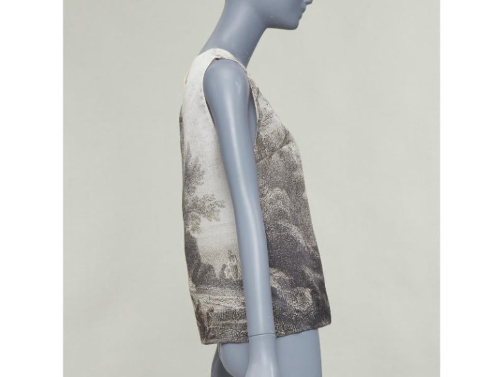 DOLCE GABBANA 2014 100% silk Greek Temple Ruins print sleeveless top IT40 S In condizioni buone in vendita a Hong Kong, NT