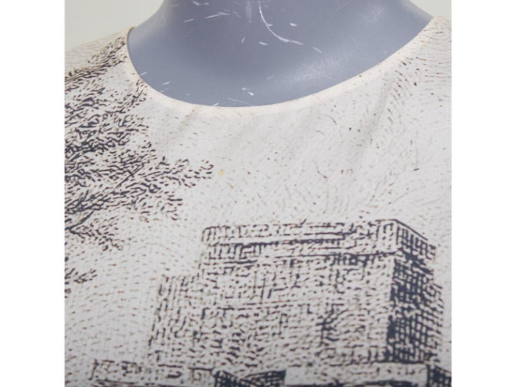 DOLCE GABBANA 2014 100% silk Greek Temple Ruins print sleeveless top IT40 S in vendita 2