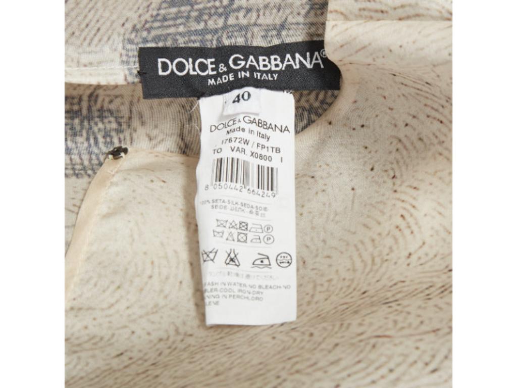 DOLCE GABBANA 2014 100% silk Greek Temple Ruins print sleeveless top IT40 S in vendita 3