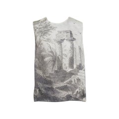 DOLCE GABBANA 2014 100% silk Greek Temple Ruins print sleeveless top IT40 S