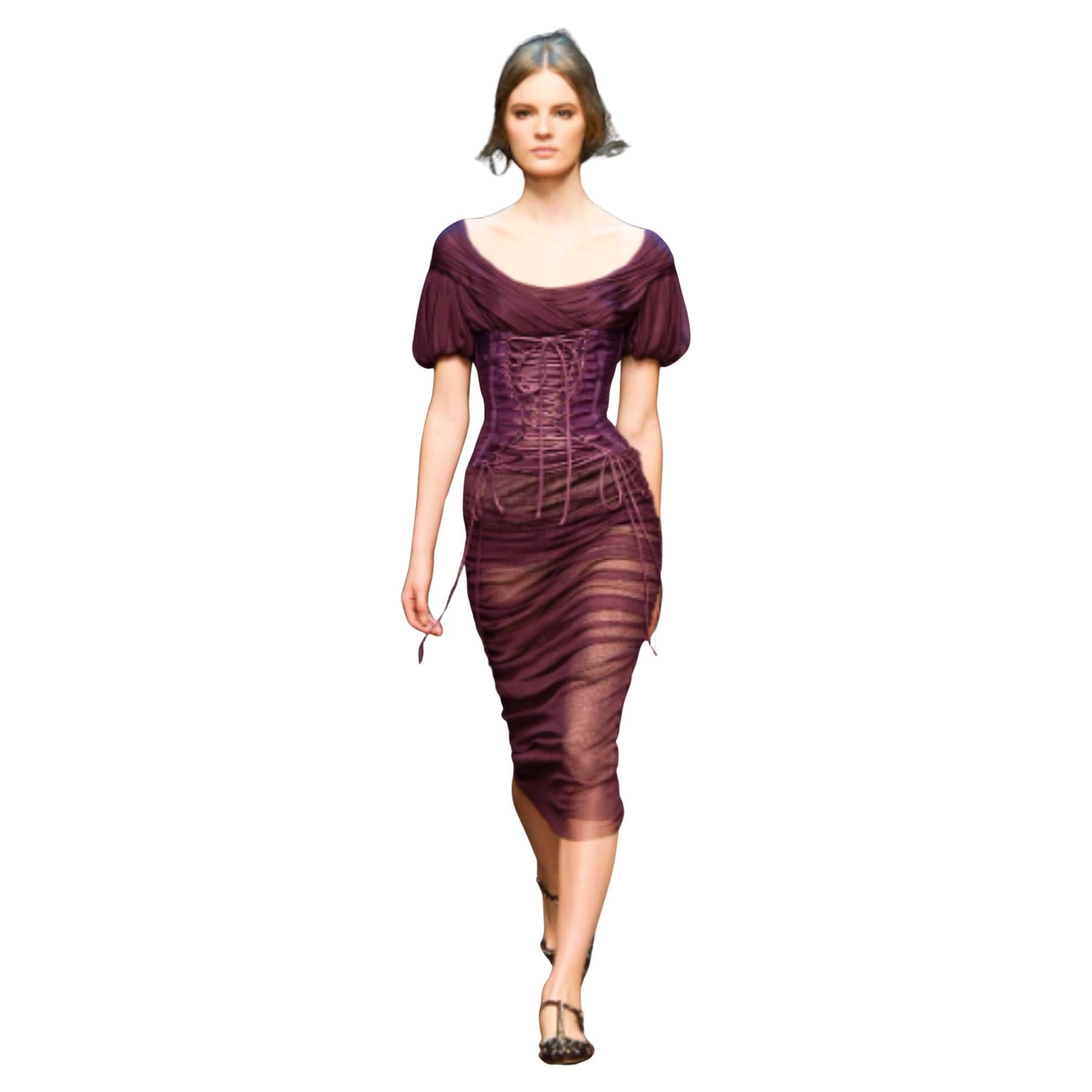 Dolce & Gabbana 2014 Schnürbares Korsett-Crop-Top - Pflaume im Angebot