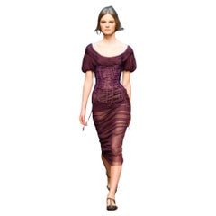 Dolce & Gabbana 2014 - Top court à corset lacé - Prune
