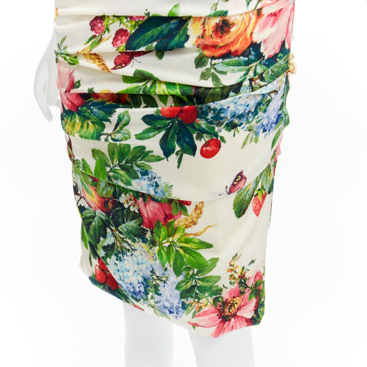 DOLCE GABBANA 2014 Runway floral silk blend halter dress IT38 XS Kylie Minogue For Sale 4