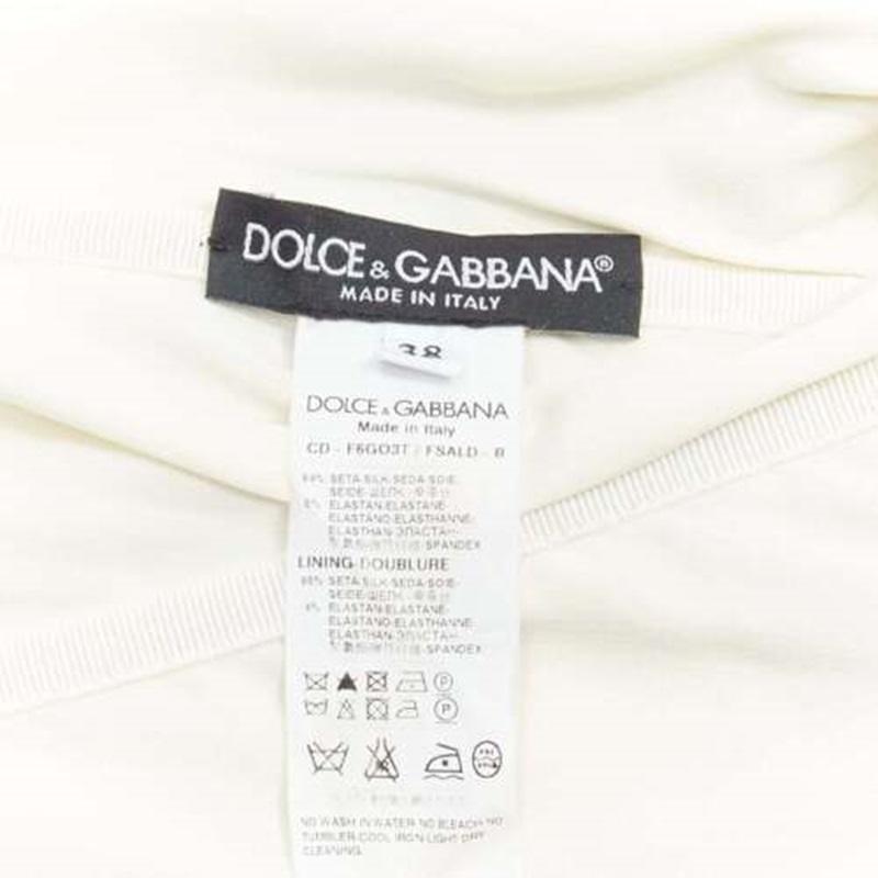 DOLCE GABBANA 2014 Runway floral silk blend ruched halter dress IT38 XS 5