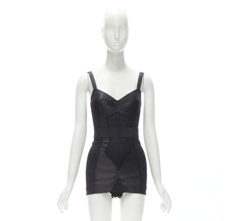 DOLCE GABBANA 2015 Iconic black lace corset bustier mini dress IT36 XS 6