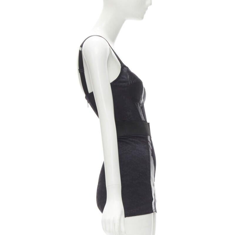 DOLCE GABBANA 2015 Iconic black lace corset bustier mini dress IT36 XS In Excellent Condition In Hong Kong, NT