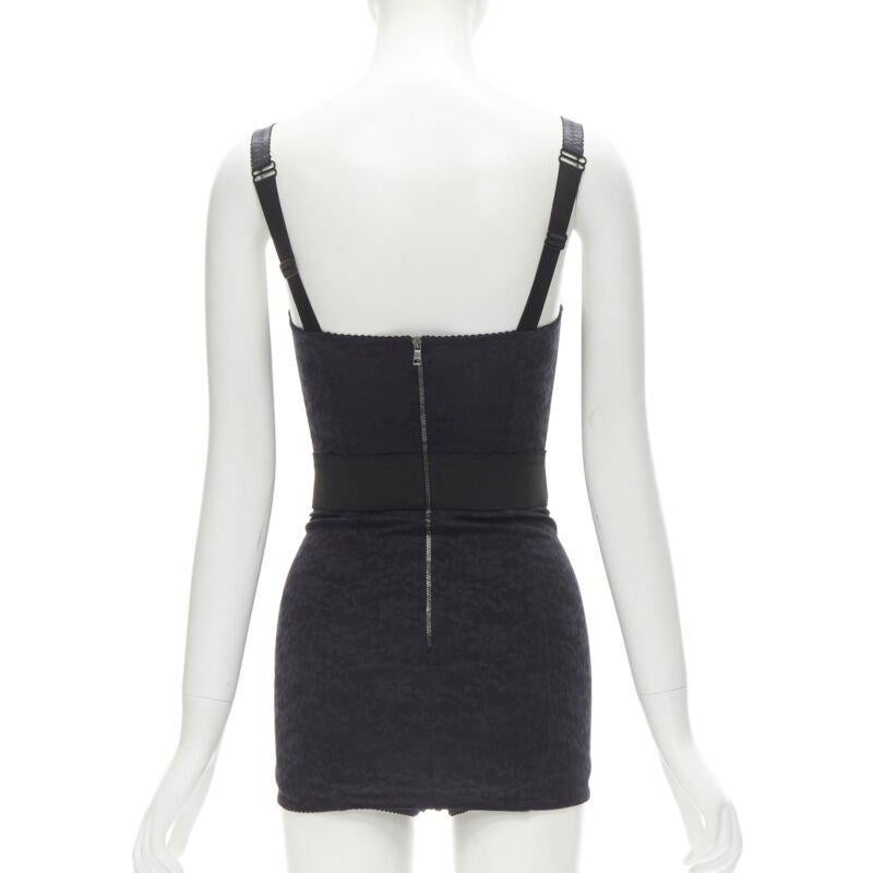 Women's DOLCE GABBANA 2015 Iconic black lace corset bustier mini dress IT36 XS