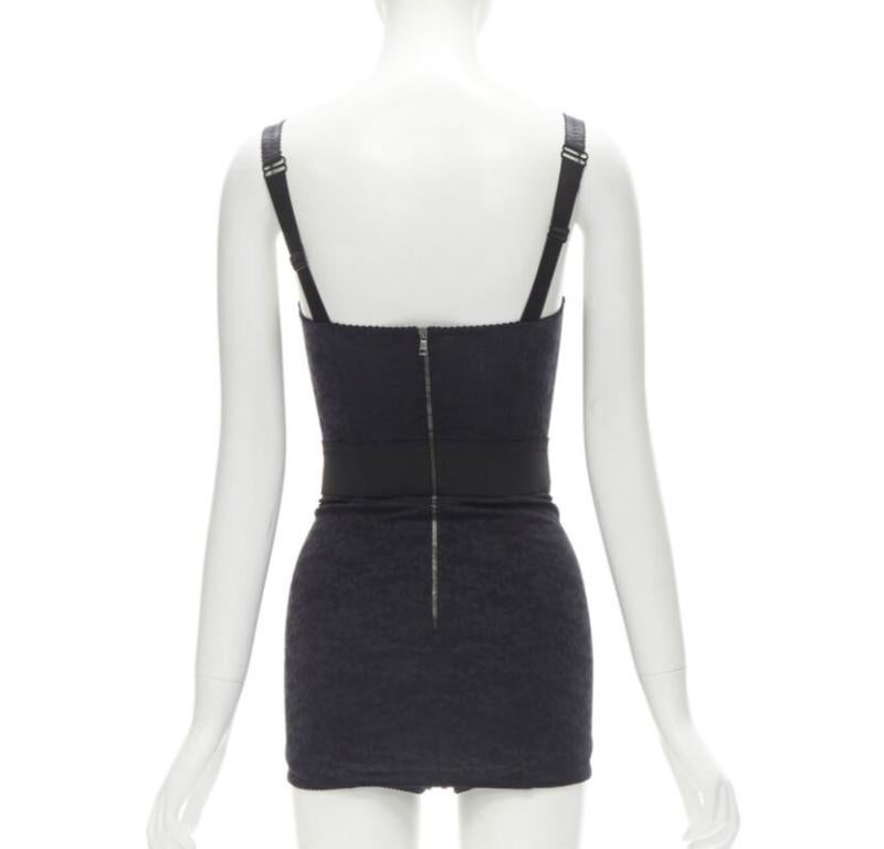 DOLCE GABBANA 2015 Iconic black lace corset bustier mini dress IT36 XS 1